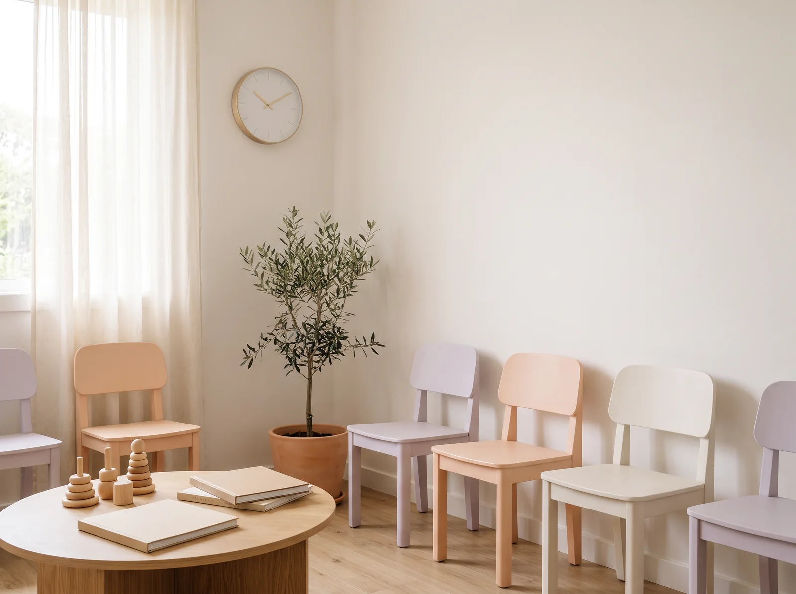 An empty children's clinic waiting room